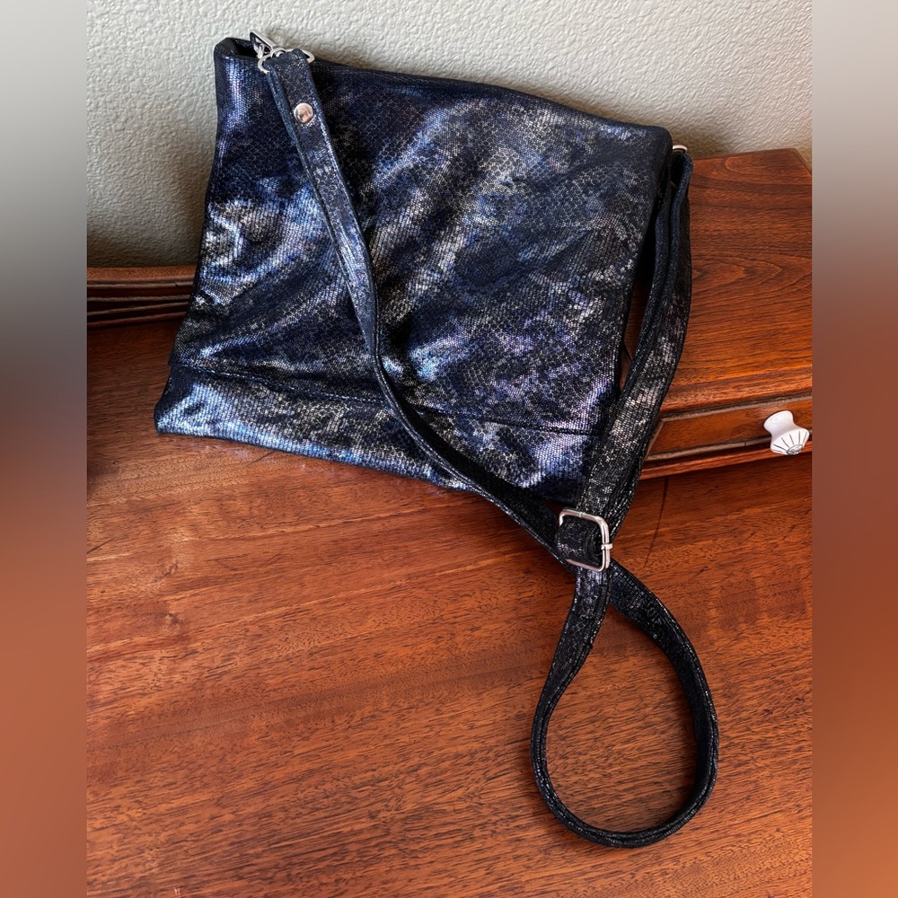 CoFi metallic snakeskin genuine leather crossbody bag
